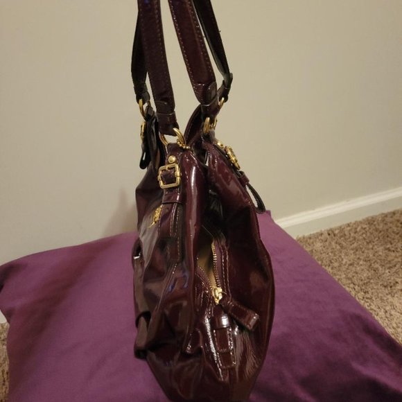 Coach Purple Patten Leather Handbag - Picture 5 of 5